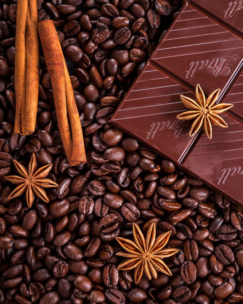 About coffee, chocolate, cinnamon, anise, star anise, coffee beans, food, aroma, spices, coffee, chocolate, chocolate, chocolate, chocolate, chocolate